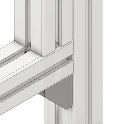 40-110-1 MODULAR SOLUTIONS ALUMINUM GUSSET 45MM X 45MM ANGLE W/HARDWARE